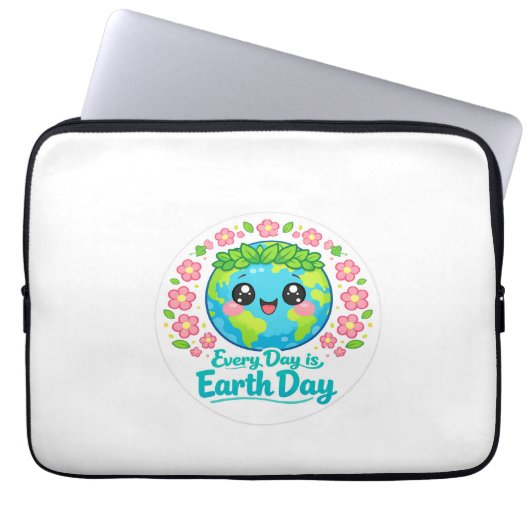 Cute Earth Day Electronics Bag Laptopschutzhülle (Vorderseite)