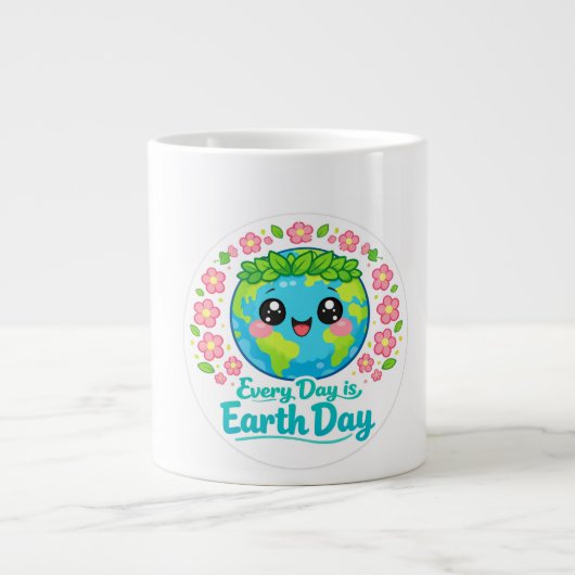 Cute Earth Day Specialty Mug Jumbo-Tasse (Vorderseite)