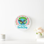 Cute Earth Day Wall Clock Runde Wanduhr (Zuhause)