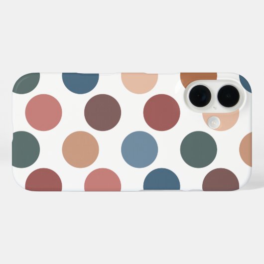 Cute Earth Tones Polka Dots Case-Mate iPhone Hülle (Rückseite (Horizontal))