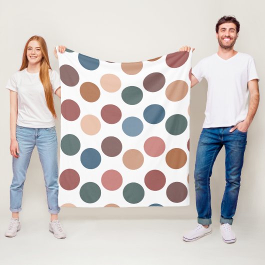 Cute Earth Tones Polka Dots Fleecedecke (Beispiel)