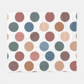 Cute Earth Tones Polka Dots Fleecedecke (Vorderseite (Horizontal))