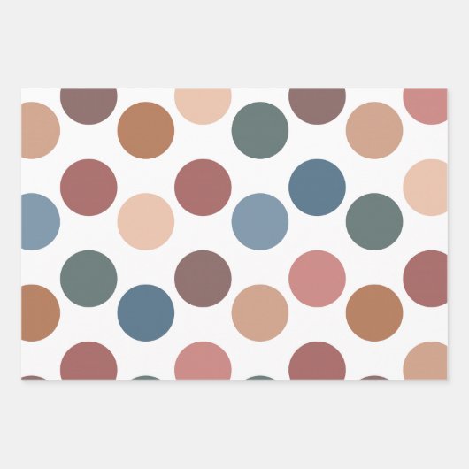 Cute Earth Tones Polka Dots Geschenkpapier Set (Vorderseite 2)