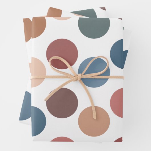 Cute Earth Tones Polka Dots Geschenkpapier Set (Beispiel)