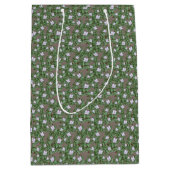 Cute Earth Tones Tiny Bluets Spring Wildflowers Mittlere Geschenktüte (Vorderseite)