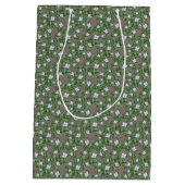 Cute Earth Tones Tiny Bluets Spring Wildflowers Mittlere Geschenktüte (Rückseite)