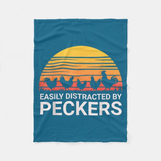 Cute Easily Distracted Peckers Farmer Lover Fleecedecke (Vorderseite)