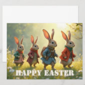 Cute Easter Bunnies Walking in Spring Meadow (Vorne/Hinten)