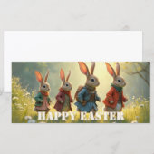 Cute Easter Bunnies Walking in Spring Meadow (Vorne/Hinten)