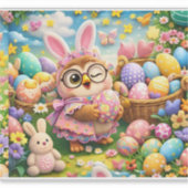 Cute Easter bunny and colourful eggs whimsical Aufkleber (Vorderseite)