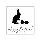 Cute Easter Bunny And Eggs Happy Easter Text Gummistempel (Prägung)