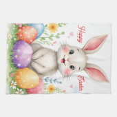 Cute Easter Bunny And Eggs Modern Collection Geschirrtuch (Horizontal)