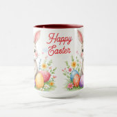 Cute Easter Bunny And Eggs Modern Collection Tasse (Zentrum)