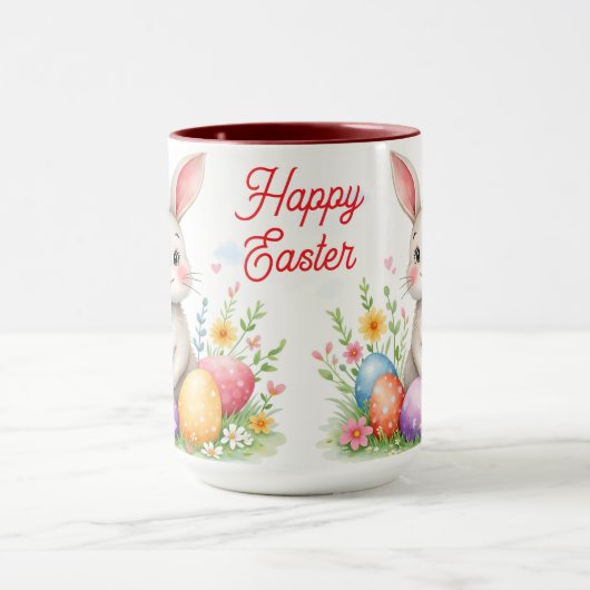 Cute Easter Bunny And Eggs Modern Collection Tasse (Zentrum)