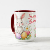 Cute Easter Bunny And Eggs Modern Collection Tasse (Vorderseite Links)