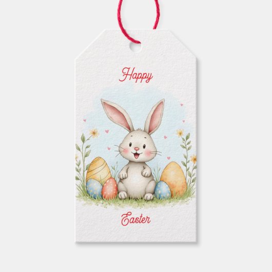 Cute Easter Bunny And Eggs Trendy Collection Geschenkanhänger (Vorderseite)