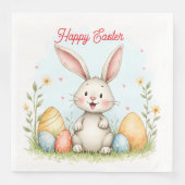 Cute Easter Bunny And Eggs Trendy Collection Serviette (Vorderseite)