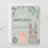 Cute Easter Bunny Celebration Dinner Invitation Einladung (Vorderseite)