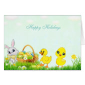 Cute Easter Bunny, Chick & Duckling (Vorderseite (Horizontal))