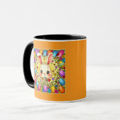 Cute Easter Bunny – Colorful Eggs Art caneca Tasse (Vorderseite Links)