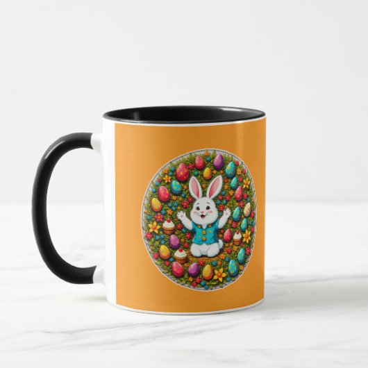 Cute Easter Bunny – Decorative Wreath caneca Tasse (Links)