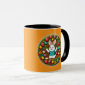 Cute Easter Bunny – Decorative Wreath caneca Tasse (VorderseiteRechts)