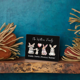 Cute Easter Bunny Family Plaque – Personalized  Fotoplatte