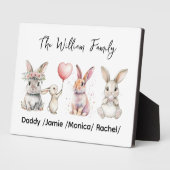 Cute Easter Bunny Family Plaque – Personalized Fotoplatte (Seite)