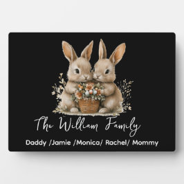 Cute Easter Bunny Family Plaque – Personalized  Fotoplatte