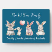 Cute Easter Bunny Family Plaque – Personalized  Fotoplatte (Vorderseite)