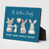 Cute Easter Bunny Family Plaque – Personalized  Fotoplatte (Seite)