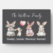 Cute Easter Bunny Family Plaque – Personalized  Fotoplatte (Vorderseite)