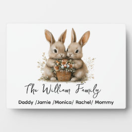 Cute Easter Bunny Family Plaque – Personalized  Fotoplatte