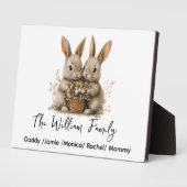 Cute Easter Bunny Family Plaque – Personalized  Fotoplatte (Seite)
