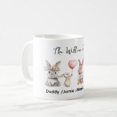 Cute Easter Bunny Family Plaque – Personalized  Kaffeetasse (Vorderseite Links)