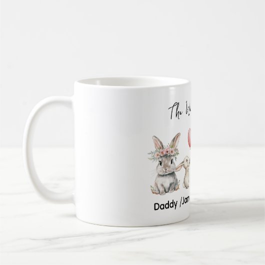 Cute Easter Bunny Family Plaque – Personalized Kaffeetasse (Links)