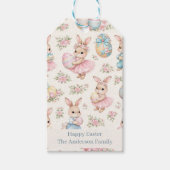 Cute Easter Bunny Floral Pattern - Pastel Spring  Geschenkanhänger (Vorderseite)