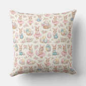 Cute Easter Bunny Floral Pattern - Pastel Spring  Kissen (Rückseite)