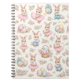Cute Easter Bunny Floral Pattern - Pastel Spring Notizblock