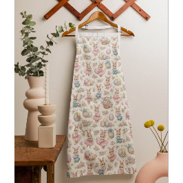 Cute Easter Bunny Floral Pattern - Pastel Spring Schürze