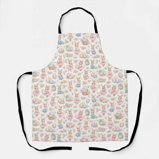 Cute Easter Bunny Floral Pattern - Pastel Spring  Schürze (Vorderseite)