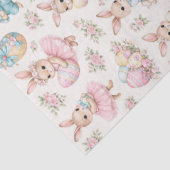 Cute Easter Bunny Floral Pattern - Pastel Spring Seidenpapier (Detail)