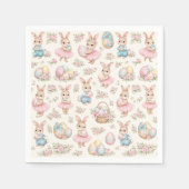 Cute Easter Bunny Floral Pattern - Pastel Spring Serviette (Vorderseite)
