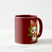 Cute Easter Bunny Holding Egg - caneca Tasse (VorderseiteRechts)