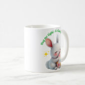 Cute Easter Bunny Hugging Colorful Egg Kaffeetasse (VorderseiteRechts)