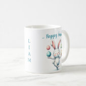 Cute Easter Bunny Juggling Eggs Personalized Kids  Kaffeetasse (VorderseiteRechts)
