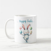 Cute Easter Bunny Juggling Eggs Personalized Kids  Kaffeetasse (Links)