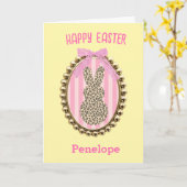 Cute Easter Bunny  Karte (Gelbe Blume)