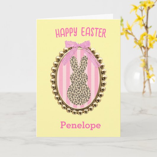 Cute Easter Bunny  Karte (Gelbe Blume)