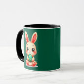 Cute Easter Bunny – Kawaii Rabbit with Egg caneca Tasse (Vorderseite Links)
